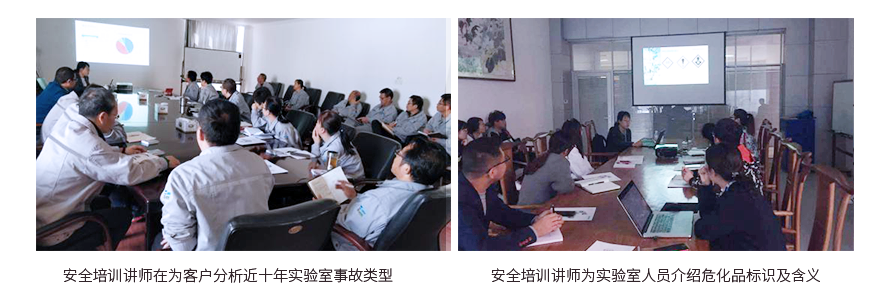 安全培訓講師在為客戶分析近十年實驗室事故類型.png